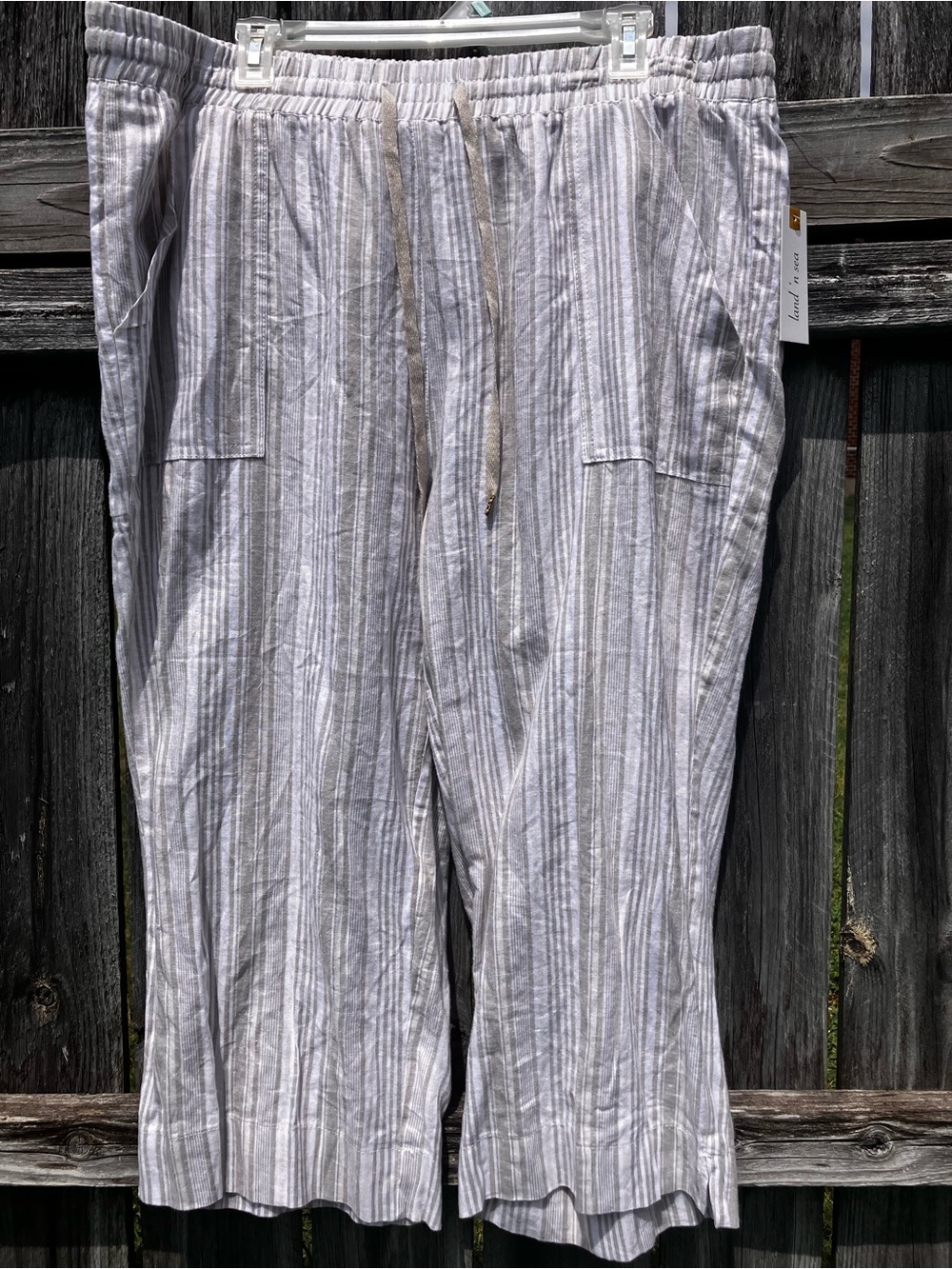 Relaxed Stripe Drawstring Capris